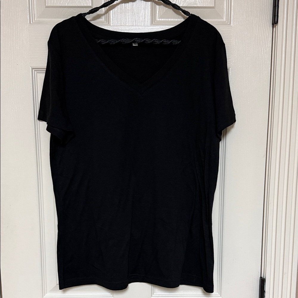 Classic Black V-Neck Women's Top